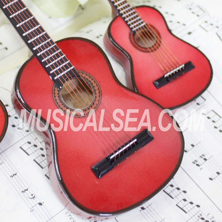 Mini guitar replica for wooden ornament musical instrument model toy for girl